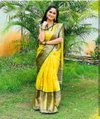 Yellow Green Designer Soft Lichi Silk Sarees Wholesale Shop IN Surat
